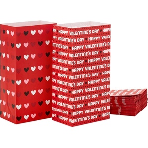 Hallmark Holiday Party Favor and Wrapped Treat Bags (30 Bags: White with Red, Yellow, Blue, Green Christmas Lights) for Christmas, Hanukkah, Classroom Parties, Teacher Gifts, Luminaries, Sack Lunches(Valentine’s Day)