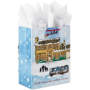 Hallmark Home Alone 13″ Large Red and Black Christmas Gift Bag with Tissue Paper (Merry Christmas, Ya Filthy Animal) for Kids, Teens, Fans(National Lampoon’s Christmas Vacation)