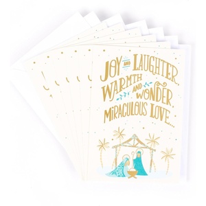 Hallmark Image Arts Religious Boxed Christmas Cards Assortment (4 Designs, 24 Christmas Cards with Envelopes)(Manger Scene)