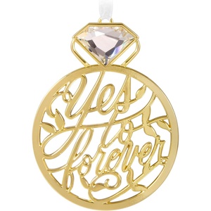 Hallmark Keepsake Christmas Ornament 2024, Our Engagement, Metal, Gift for Couple(2024 Yes to Forever)