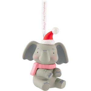 Hallmark Keepsake Christmas Ornament 2025, Baby Girl’s First Christmas Elephant 2025(2025 Baby Girl’s First Christmas)