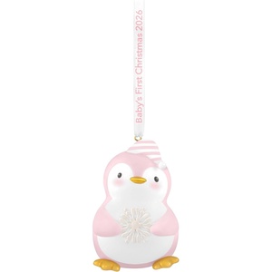 Hallmark Keepsake Christmas Ornament 2025, Baby Girl’s First Christmas Elephant 2025(2026 Baby Girl’s First Christmas)