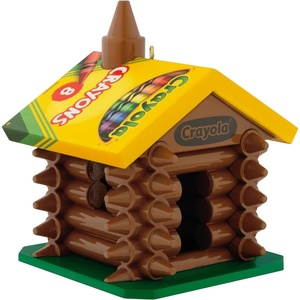 Hallmark Keepsake Crayola Christmas Ornament (Shamrock Fairy)(2025 Crayola Log Cabin)