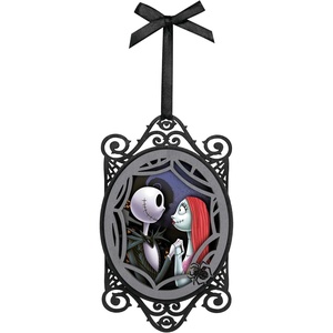 Hallmark Keepsake Disney Christmas Ornament, Tim Burton’s The Nightmare Before Christmas Christmas Town Countdown Musical with Light and Motion, Gifts for Disney Fans(Jack and Sally)
