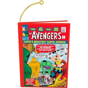 Hallmark Keepsake Marvel Christmas Ornament, X-Men Wolverine Defeats Sentinel Funko POP! with Light, Gifts for Marvel Fans(The Avengers)