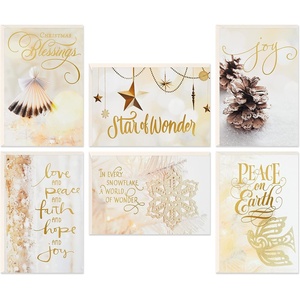 Hallmark Money and Gift Card Holder Christmas Card Assortment (36 Cards and Envelopes) Blue and Green, Peace, Hope, Joy(White and Gold Religious Holiday Assortment)