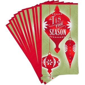 Hallmark Pack of Christmas Money or Gift Card Holders, Thinking of You at Christmas (10 Cards with Envelopes)(Tis the Season  10 Money Holders with Envelopes)