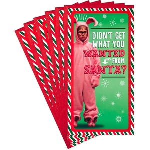 Hallmark Paper Wonder Displayable Pop Up Christmas Card (A Christmas Story Leg Lamp)(Bunny  6 Money Holder Cards with Envelopes)