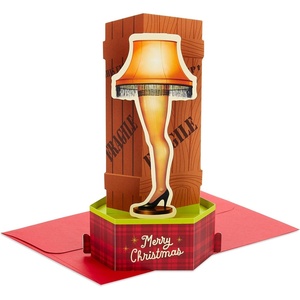 Hallmark Paper Wonder Displayable Pop Up Christmas Card (A Christmas Story Leg Lamp)(Pop Up Leg Lamp)