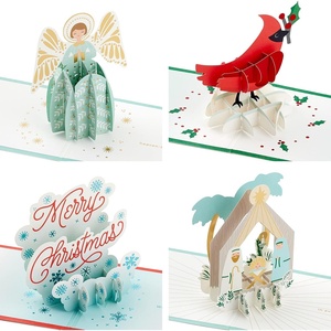 Hallmark Signature Paper Wonder Pop Up Christmas Cards Assortment, Religious (4 Holiday Cards with Envelopes)(4 Assorted Pop Up Cards with Envelopes)