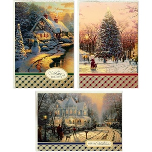 Hallmark Thomas Kinkade Boxed Christmas Cards Assortment, Snowy Scenes (3 Designs, 24 Cards with Envelopes)(Christmas)