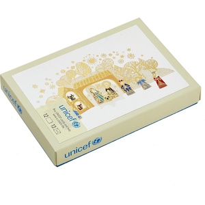 Hallmark UNICEF Boxed Christmas Cards, Peace Tree (12 Cards and 13 Envelopes) (1XPX5649)(Gold Foil Nativity)