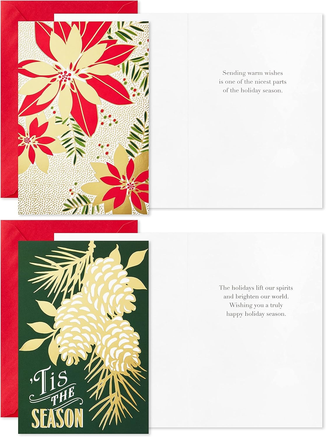 image:imageHallmark Boxed Christmas Cards Assortment Gold Foil Classic 6 Designs 36 Cards with EnvelopesHoliday Classic Gold Foil Card Assortment