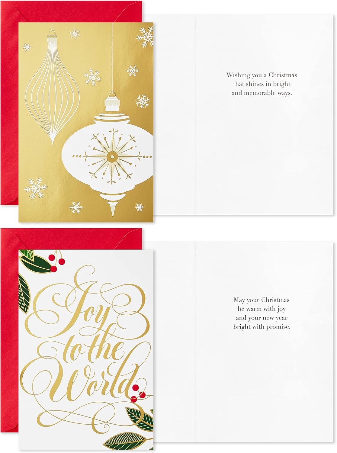 image:imageHallmark Boxed Christmas Cards Assortment Gold Foil Classic 6 Designs 36 Cards with EnvelopesHoliday Classic Gold Foil Card Assortment