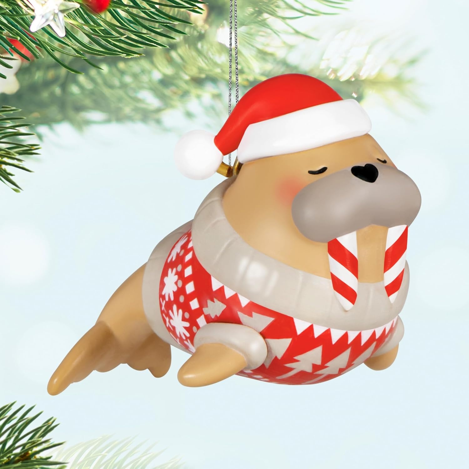 image:imageHallmark Keepsake 085 Mini Christmas Ornament 2024 Festive Flippered Friend Gifts for Animal LoversFestive Flippered