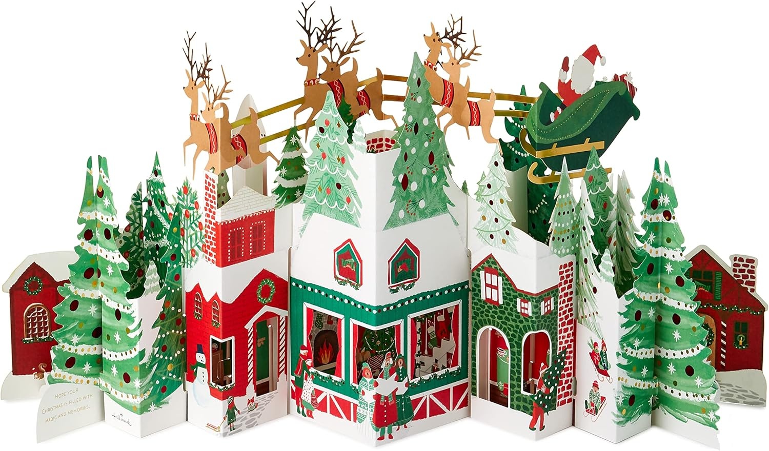 image:imageHallmark Paper Wonder Big PopUp Christmas Card Santas Workshop Accordion FoldOut Table DecorationChristmas Village