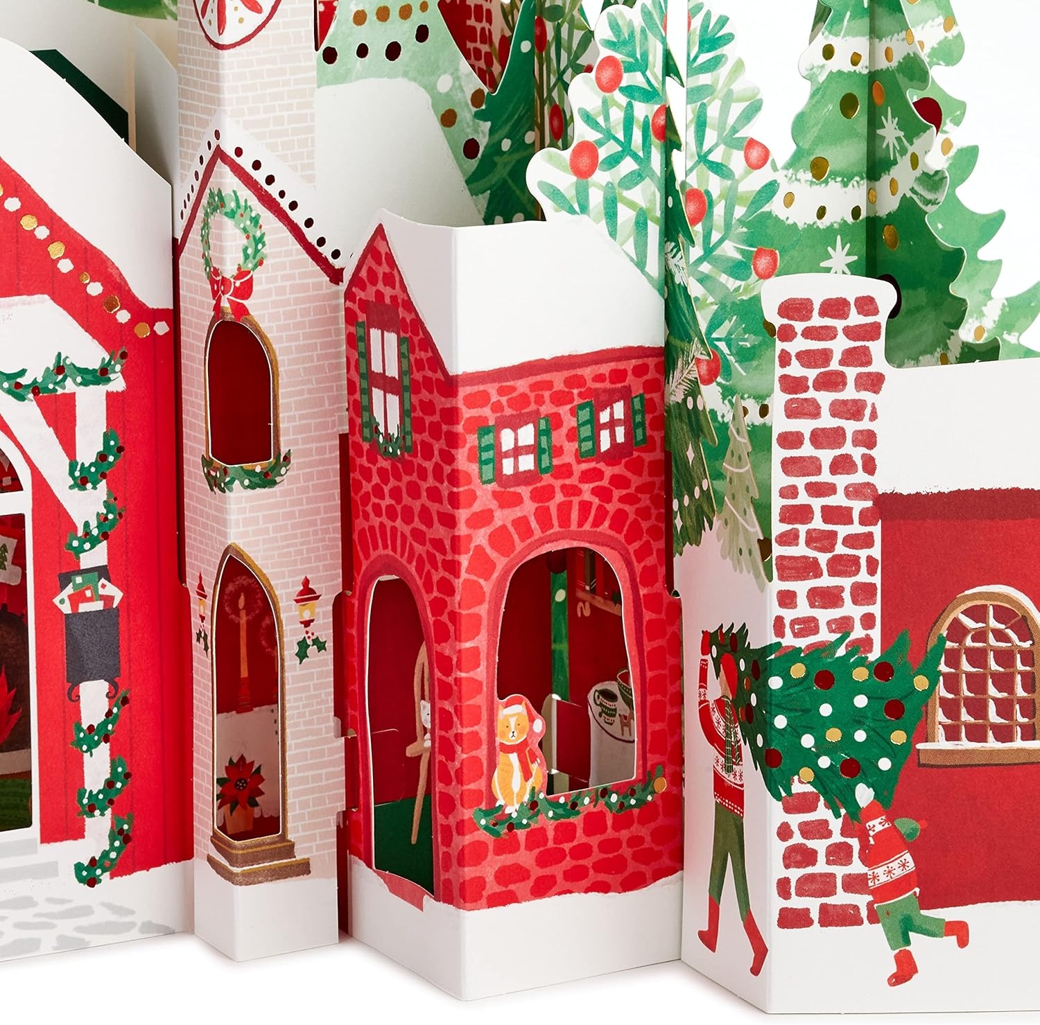 image:imageHallmark Paper Wonder Big PopUp Christmas Card Santas Workshop Accordion FoldOut Table DecorationChristmas Village