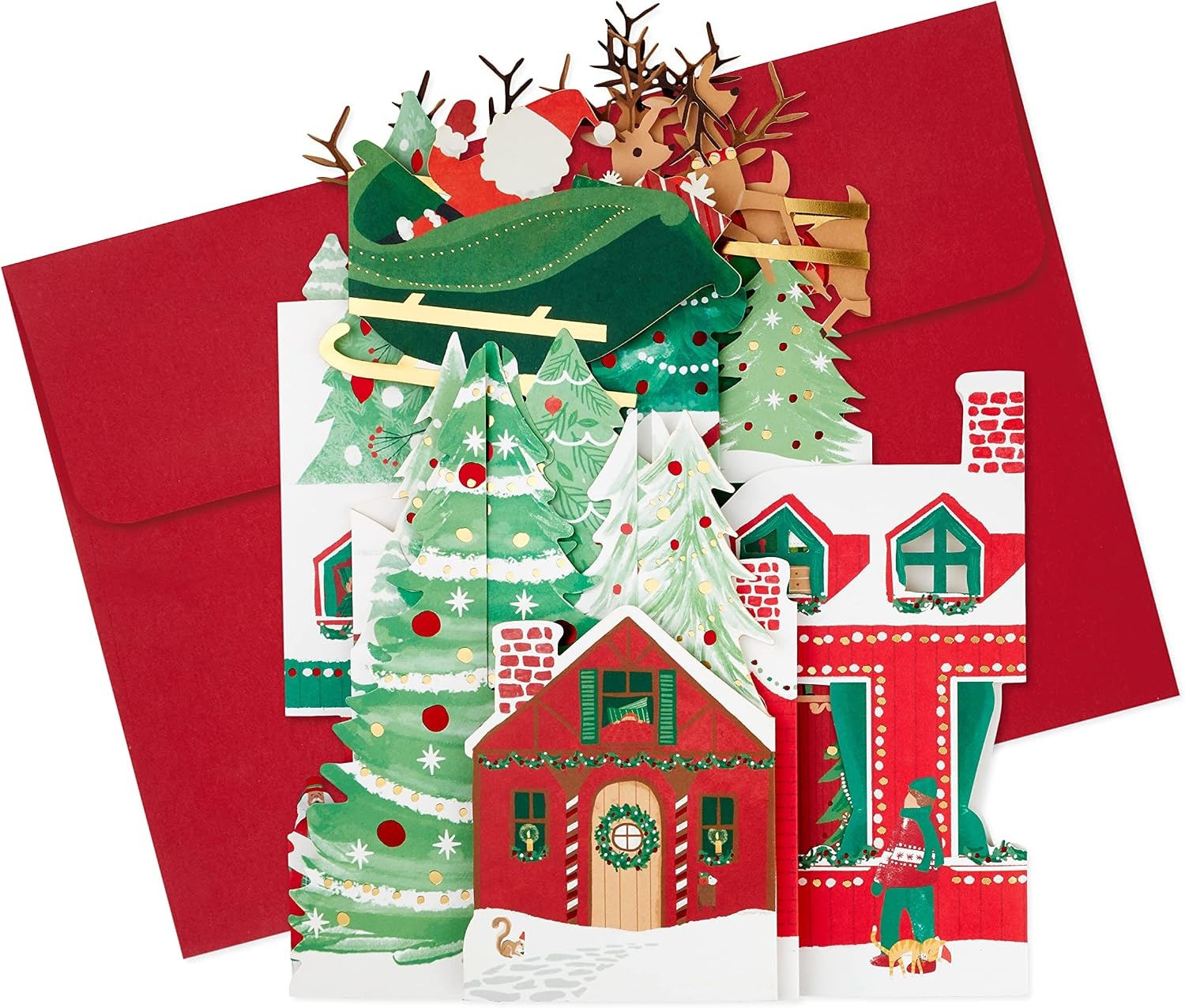 image:imageHallmark Paper Wonder Big PopUp Christmas Card Santas Workshop Accordion FoldOut Table DecorationChristmas Village