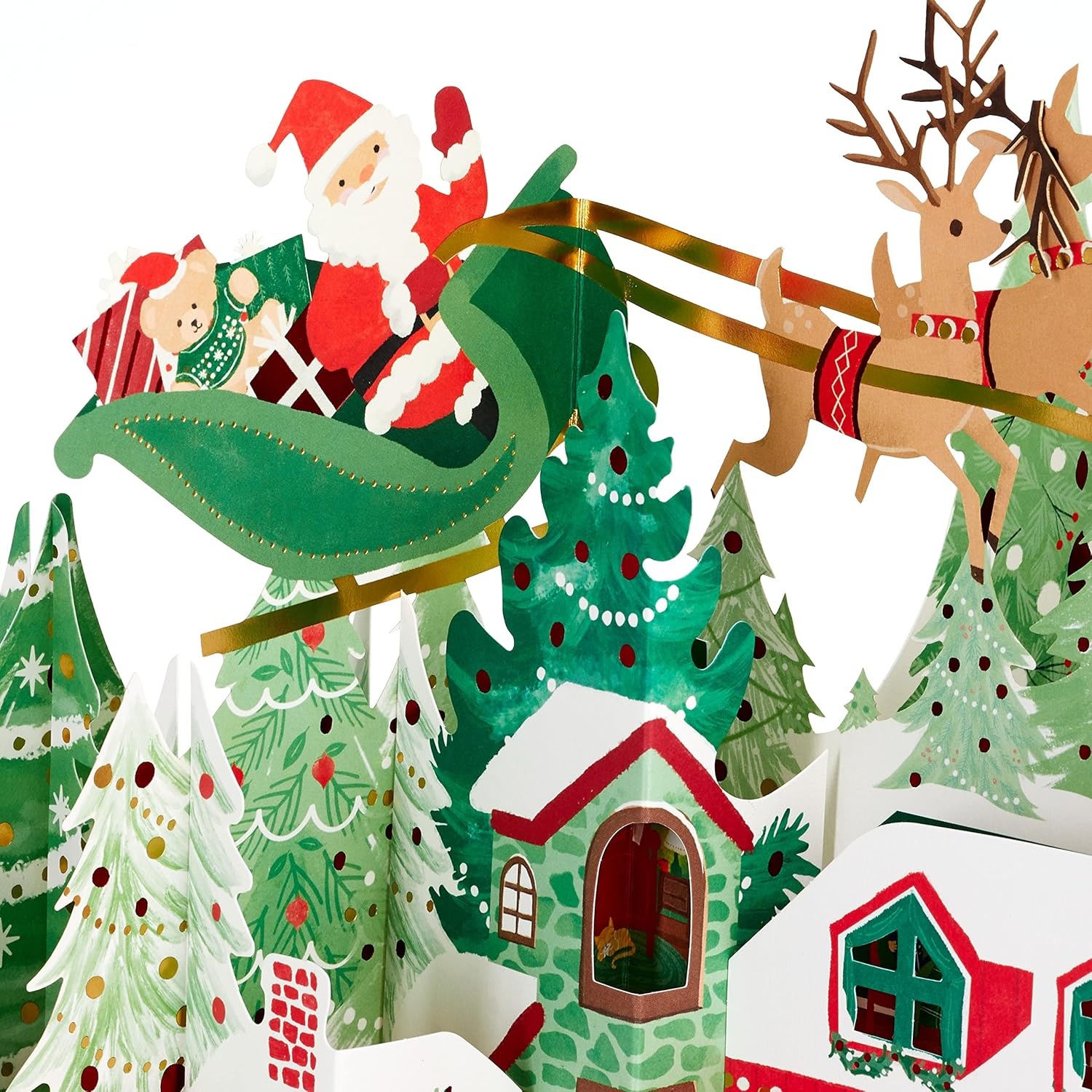 image:imageHallmark Paper Wonder Big PopUp Christmas Card Santas Workshop Accordion FoldOut Table DecorationChristmas Village