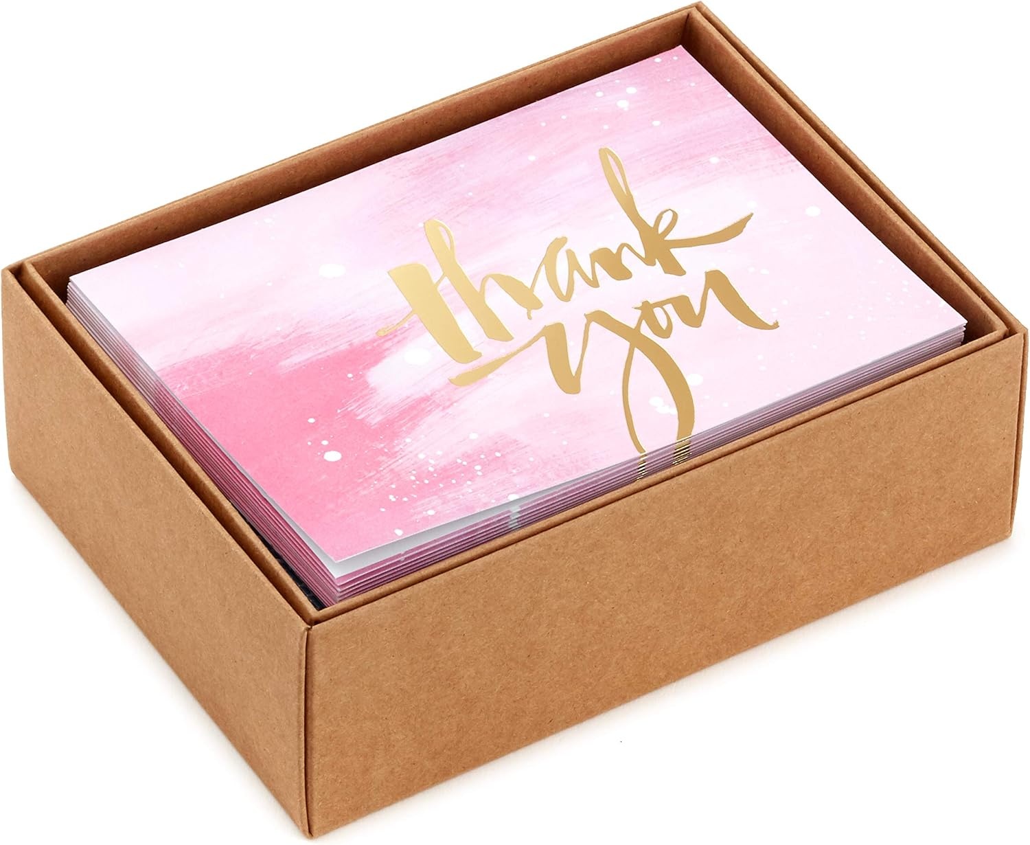 image:imageHallmark Thank You Cards Assortment Pink and Gold Watercolor 40 Thank You Notes with Envelopes for Wedding Bridal Shower Baby Shower Business GraduationPink  Gold
