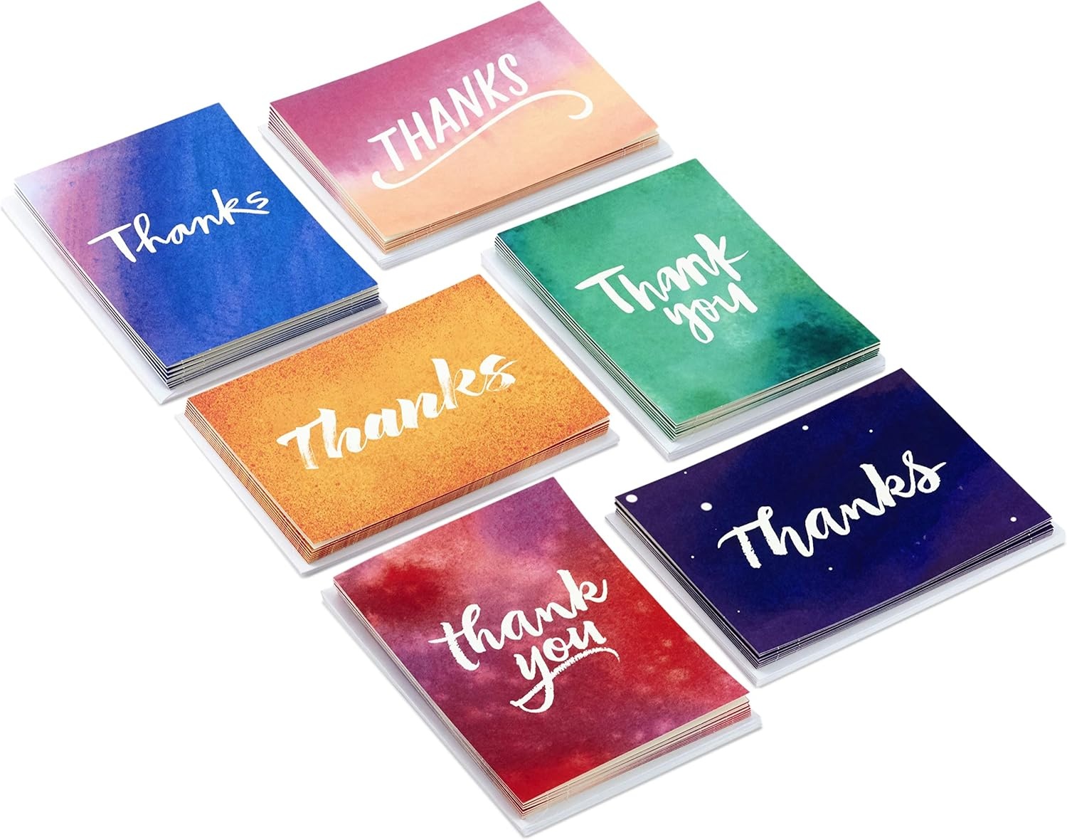 image:imageHallmark Thank You Cards Assortment Watercolor Thanks 48 Cards with Envelopes for Baby Showers Wedding Bridal Showers All OccasionWater Color