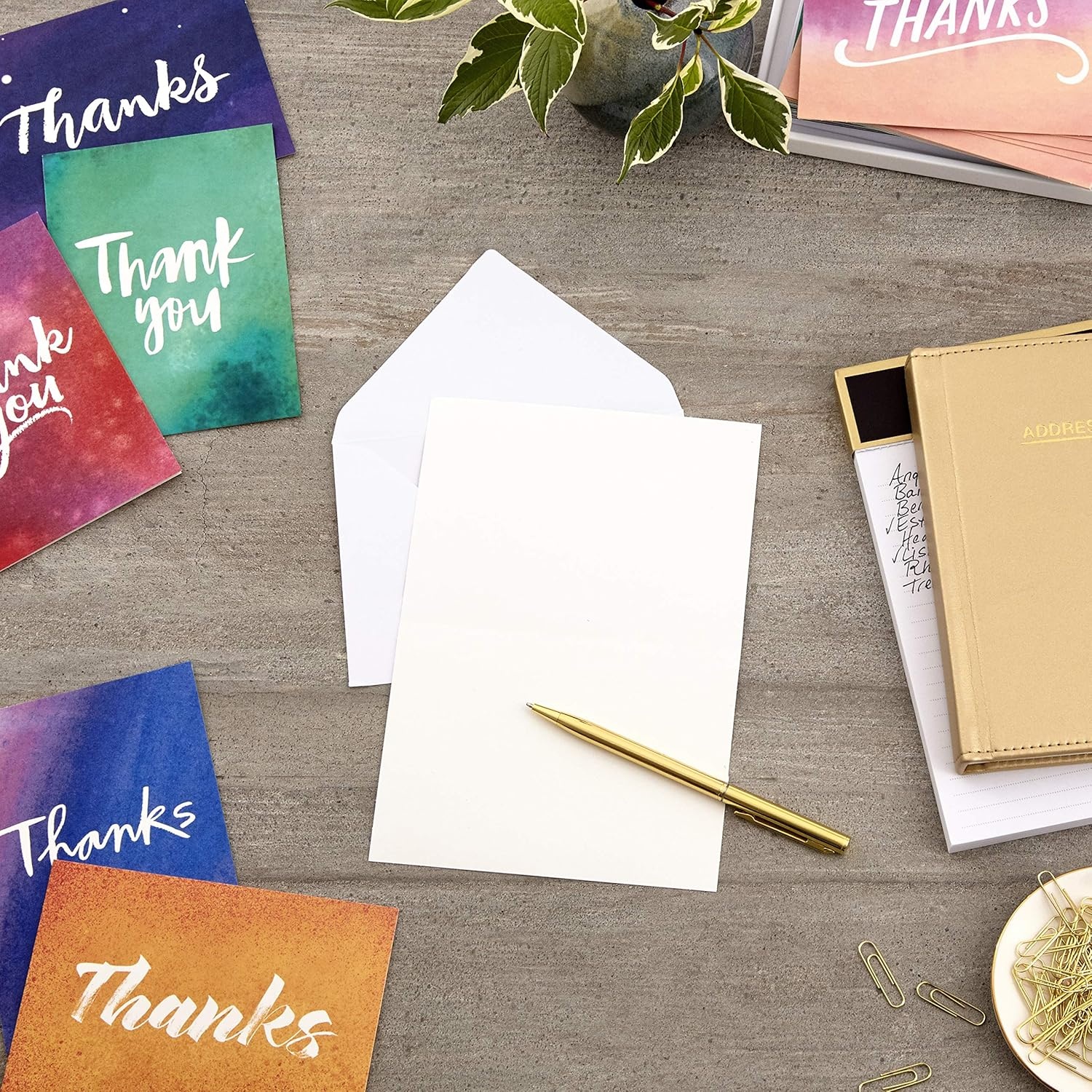 image:imageHallmark Thank You Cards Assortment Watercolor Thanks 48 Cards with Envelopes for Baby Showers Wedding Bridal Showers All OccasionWater Color
