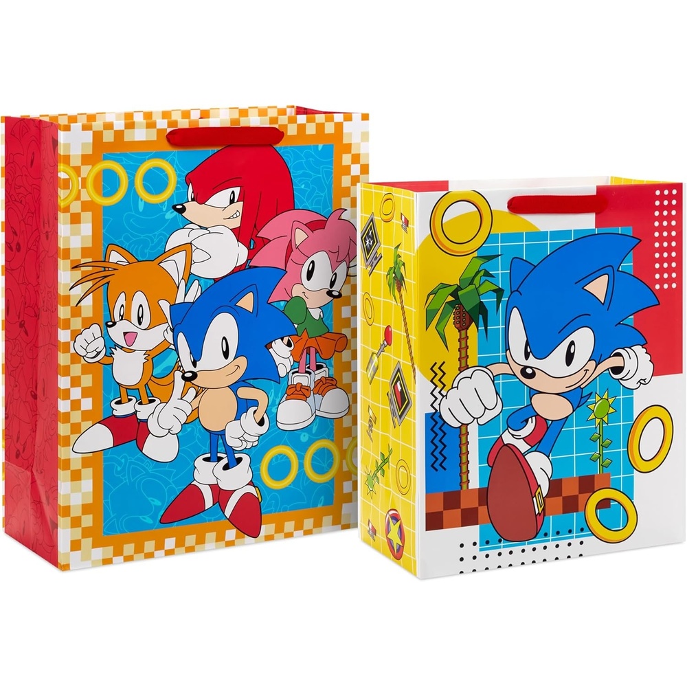 image:imageHallmark 13 Large Birthday Gift Bag Bundle 3 Bags Happy Birthday 8Bit Game On for Gamers Teens DadsSonic the Hedgehog