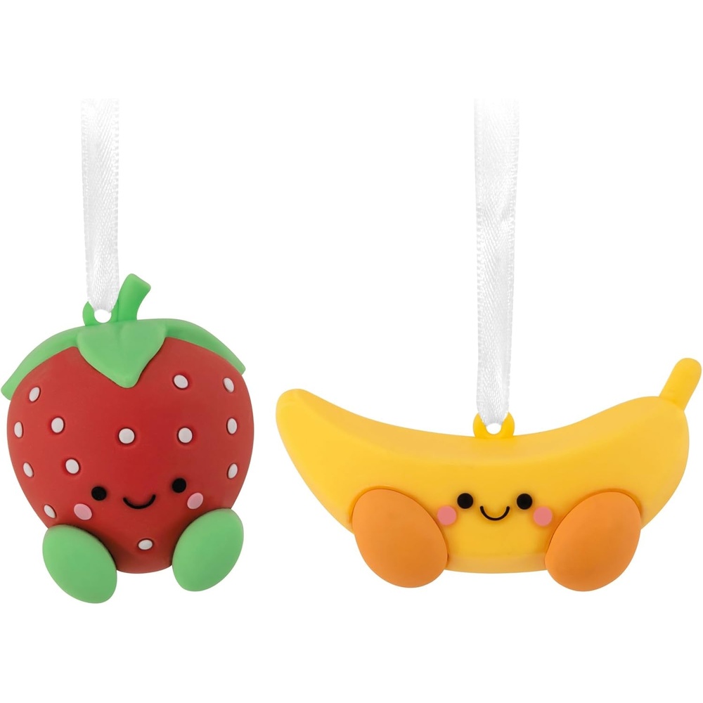 image:imageHallmark Better Together Strawberry and Banana Magnetic Christmas Ornaments Shatterproof Set of 2 Food Gifts