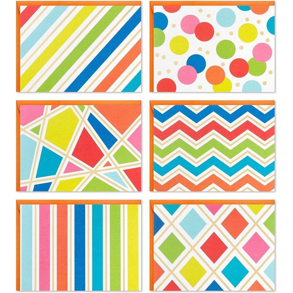 image:imageHallmark Blank Cards Assortment Bright Patterns 24 Cards with Envelopes