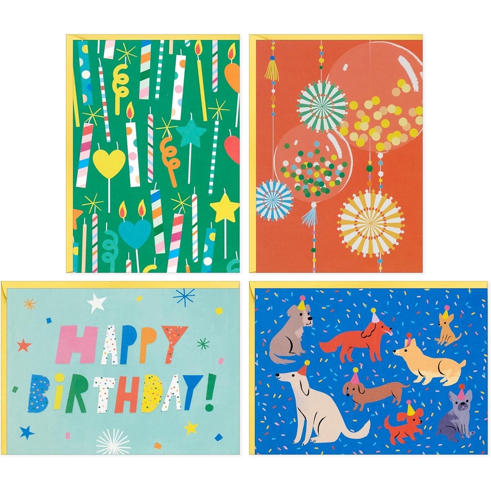 image:imageHallmark Blank Cards Assortment Vintage Flowers 24 Cards with EnvelopesDogs  Candles  Balloons
