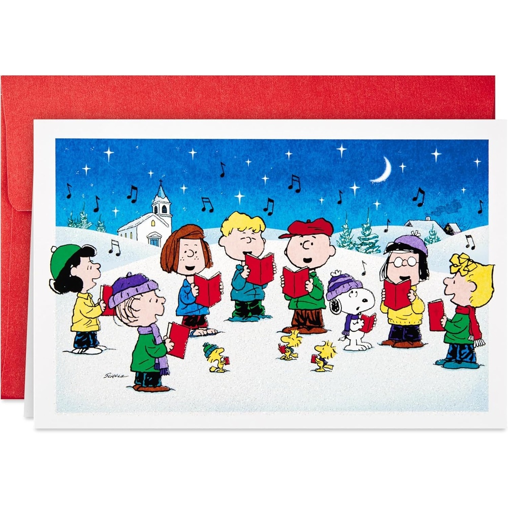 image:imageHallmark Boxed Christmas Cards Peanuts Gang 40 Cards with Envelopes 1XPX2803Caroling Peanuts Gang Holiday Cards