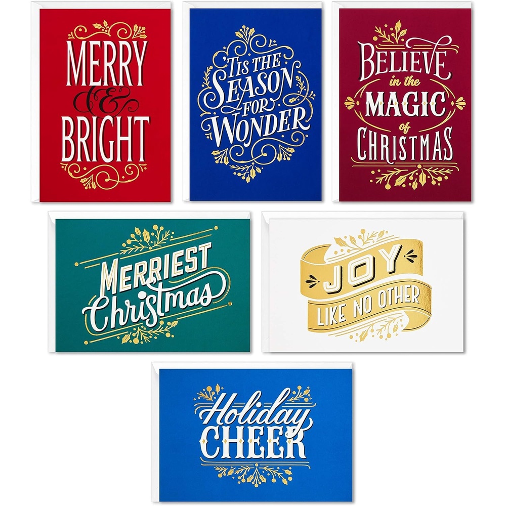 image:imageHallmark Bulk Boxed Christmas Card Assortment Elegant JewelTone Floral Assortment 72 Cards and EnvelopesLettering Holiday Card Assortment