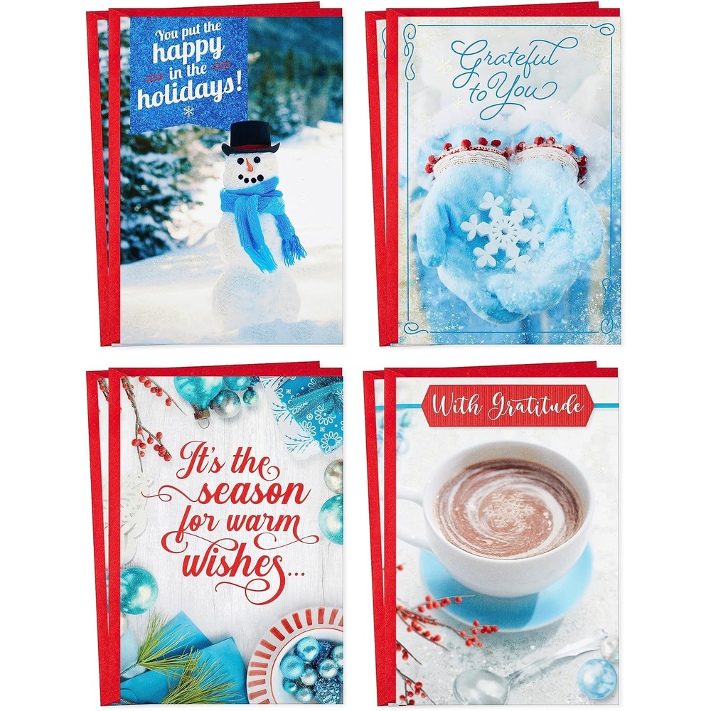 image:imageHallmark Christmas Card Appreciation Assortment 8 Cards with Envelopes 4 Designs for Caregivers Teachers Nurses Postal Workers Baristas Service IndustryAppreciation Assortment  Pack of Cards