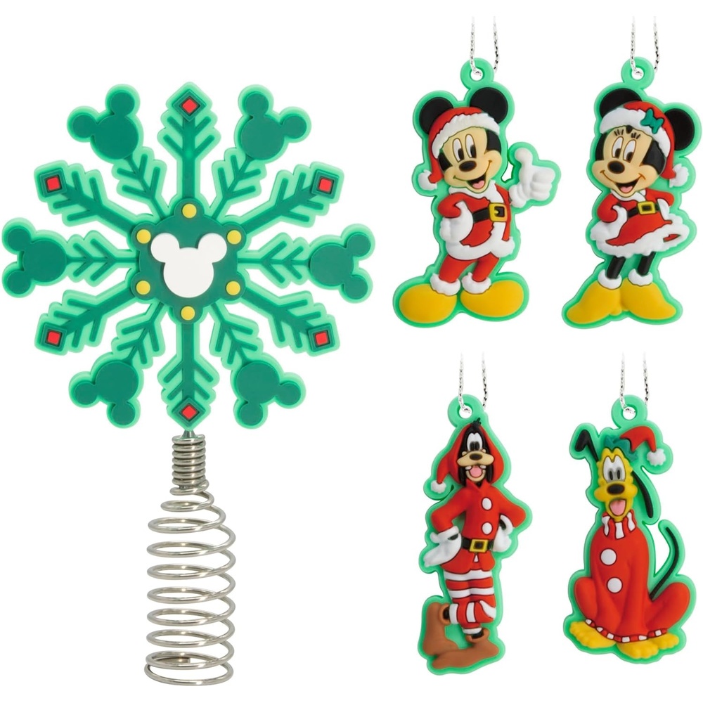 image:imageHallmark Disney Tim Burtons Nightmare Before Christmas 5 Miniature Christmas Tree Topper and Mini Ornaments Set of 5 ShatterproofMinnie and Mickey Set
