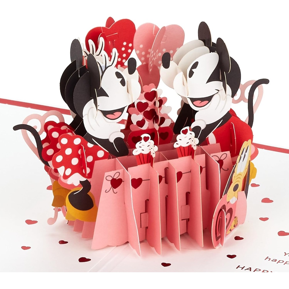 image:imageHallmark Disney Valentines Day Card Pop Up Card Mickey amp Minnie Signature Paper Wonder 3D Card for Husband Wife Boyfriend GirlfriendPop Up  Mickey and Minnie