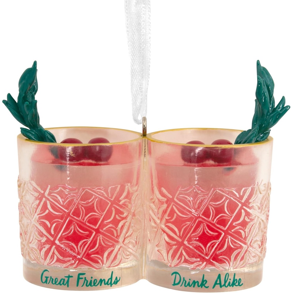 image:imageHallmark Friends Drink Alike Cocktail Glasses Christmas OrnamentFriends Drink Alike 2024