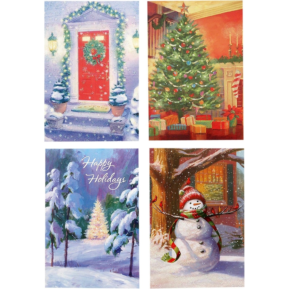 image:imageHallmark Image Arts Boxed Christmas Cards Assortment Home for the Holidays 4 Designs 24 Cards with Envelopes