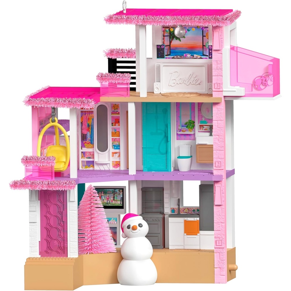 image:imageHallmark Keepsake Barbie Christmas Ornament Merriest Dreamhouse Musical with Light Gifts for Barbie FansMerriest Barbie Dream House