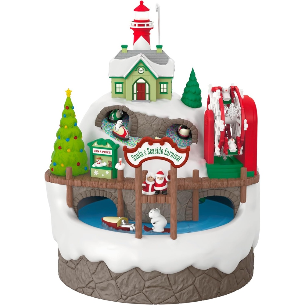 image:imageHallmark Keepsake Christmas Ornament 2024 HoHoHoliday Travel With Light Sound and Motion Santa Collectors GiftsSantas Seaside Carnival