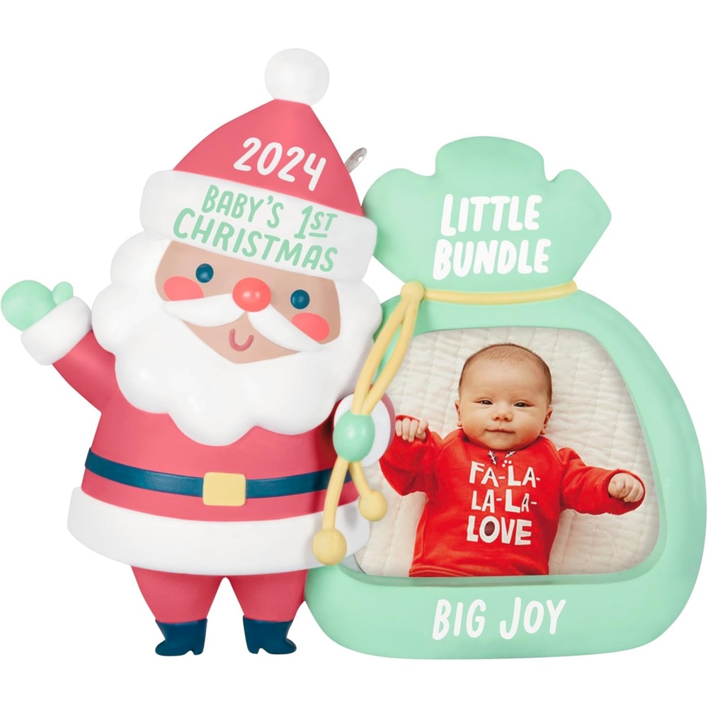 image:imageHallmark Keepsake Christmas Ornament 2024 Little Bundle Big Joy 2024 Photo Frame Baby Shower Gifts