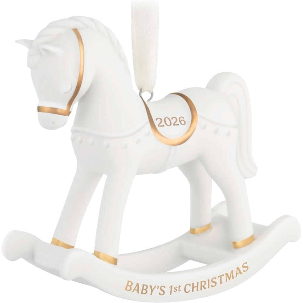 image:imageHallmark Keepsake Christmas Ornament 2025 Babys 1st Christmas Baby Booties 2025 Porcelain2026 Rocking Horse
