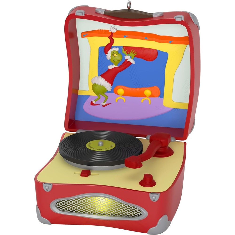 image:imageHallmark Keepsake Christmas Ornament Dr Seusss How The Grinch Stole Christmas Youre a Mean One Mr Grinch with Light and Sound Gifts for Dr Seuss FansGrinch Record Player
