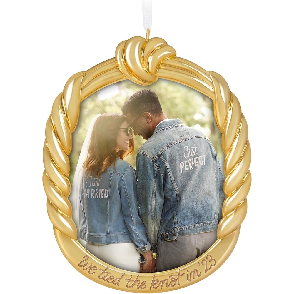 image:imageHallmark Keepsake Christmas Ornament Our Wedding 2025 Photo Frame Metal Wedding Gifts2023 We Tied the Knot