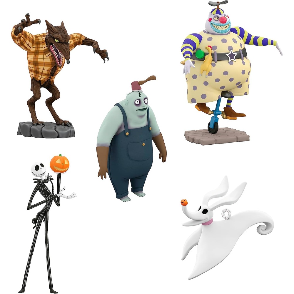 image:imageHallmark Keepsake Halloween Ornaments 2025 Disney Tim Burtons The Nightmare Before Christmas Citizens of Halloween Town Set of 4 Gifts for The Nightmare Before Christmas FansJack  Zero  Clown  Behemoth  Wolfman