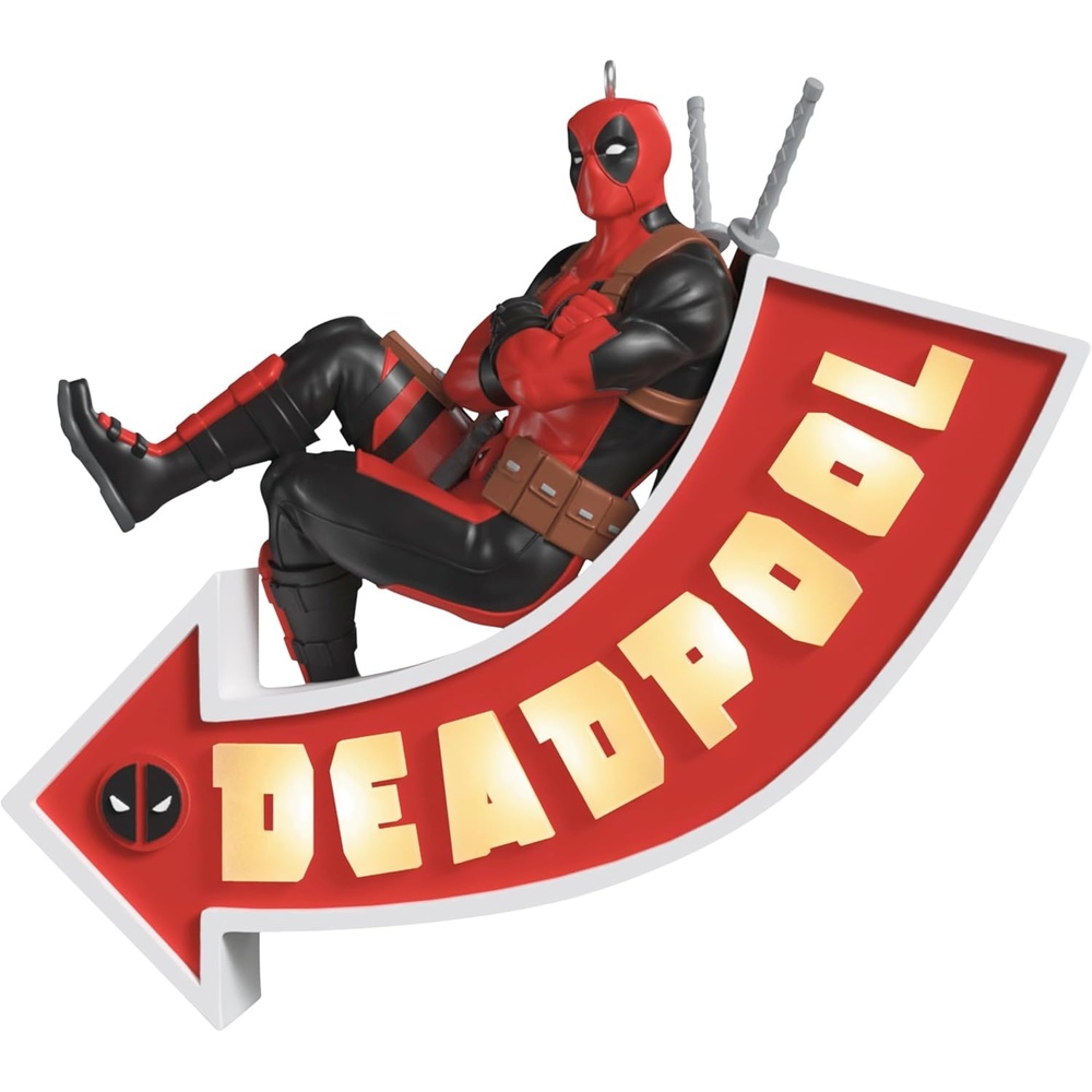 image:imageHallmark Keepsake Marvel Christmas Ornament Deadpool Its a Sign with Light Gifts for Marvel FansDeadpool