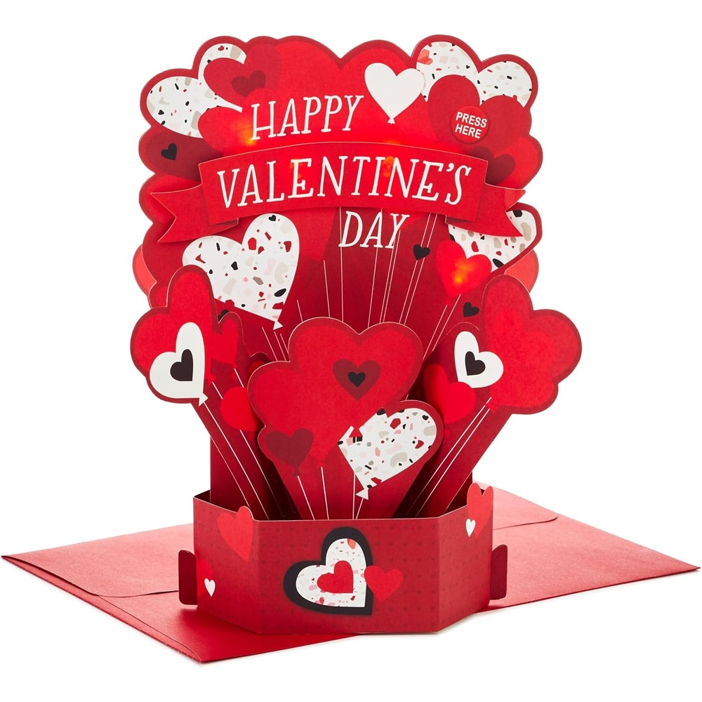 image:imageHallmark Love Pop Up Card Love You to the Moon and Back Signature Paper Wonder 3D Card for Anniversary Romantic BirthdayPop Up Hearts  Plays Happy by Pharrell Williams