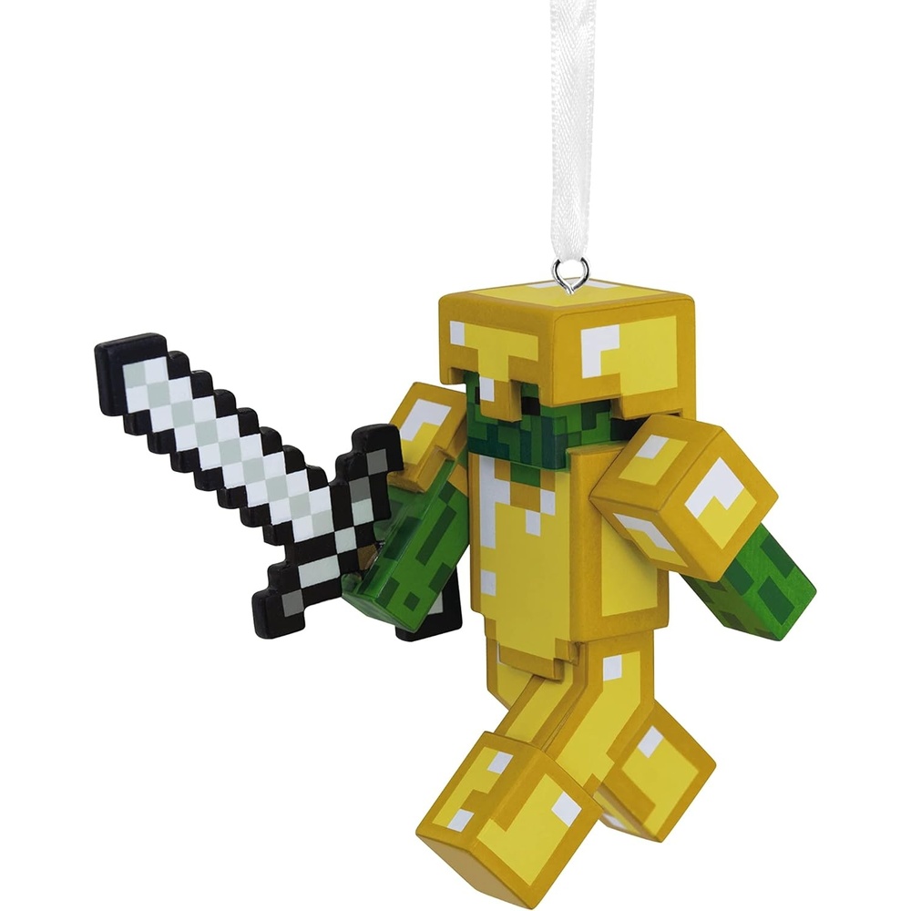 image:imageHallmark Minecraft Axolotl Christmas Ornament Plastic HIPSZombie with Sword