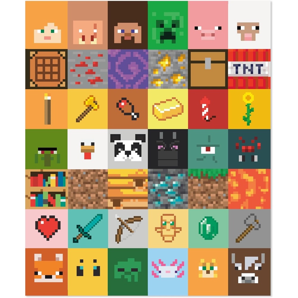 image:imageHallmark Minecraft Throw Blanket 51 x 62 Video Game Icons Gift for Gamers Teens Kids Christmas Birthdays