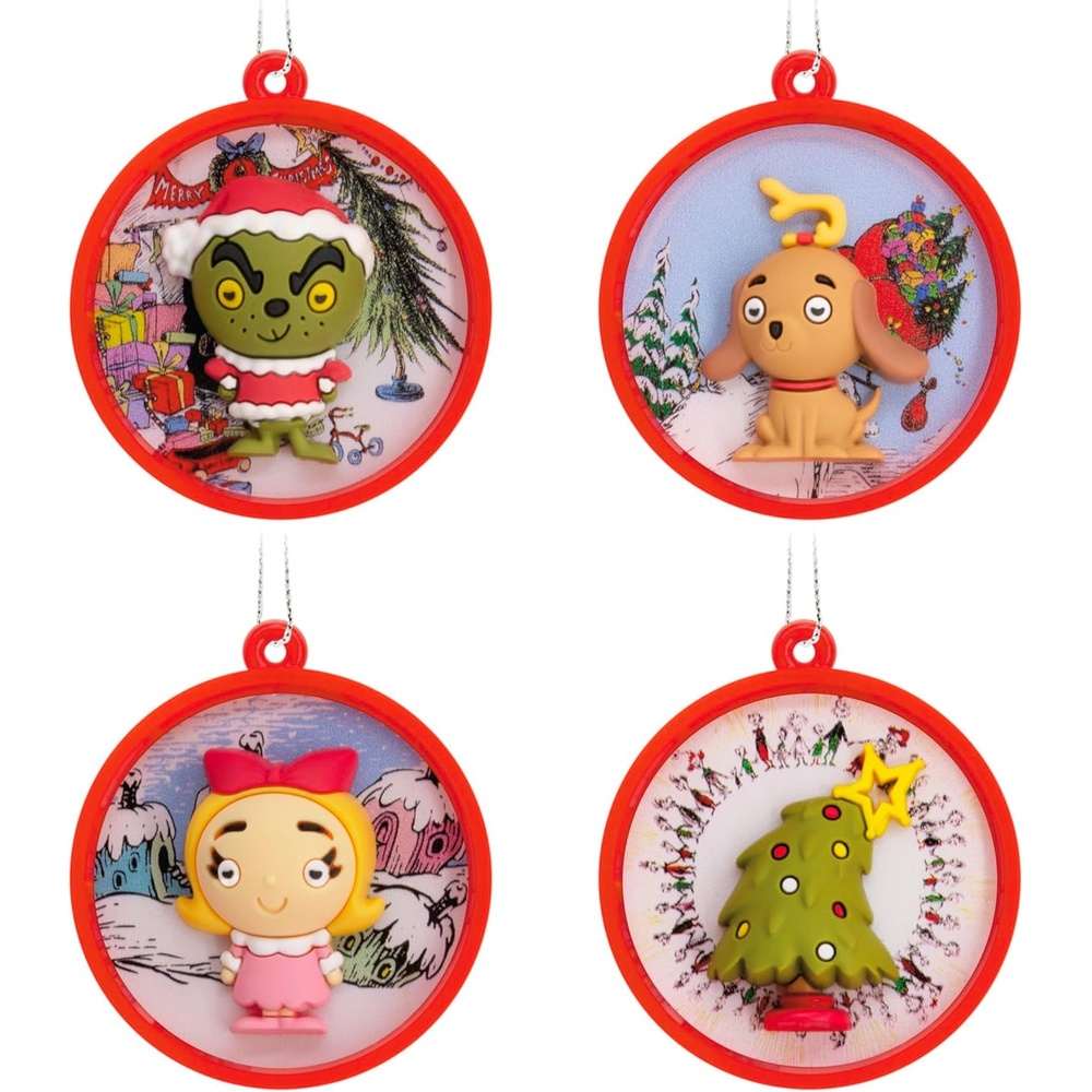 image:imageHallmark Mini Christmas Tree Topper and Ornaments Dr Seusss How the Grinch Stole Christmas Miniature Tree Topper and Ornaments Set of 5 Gifts for Dr Seuss FansSet of 4