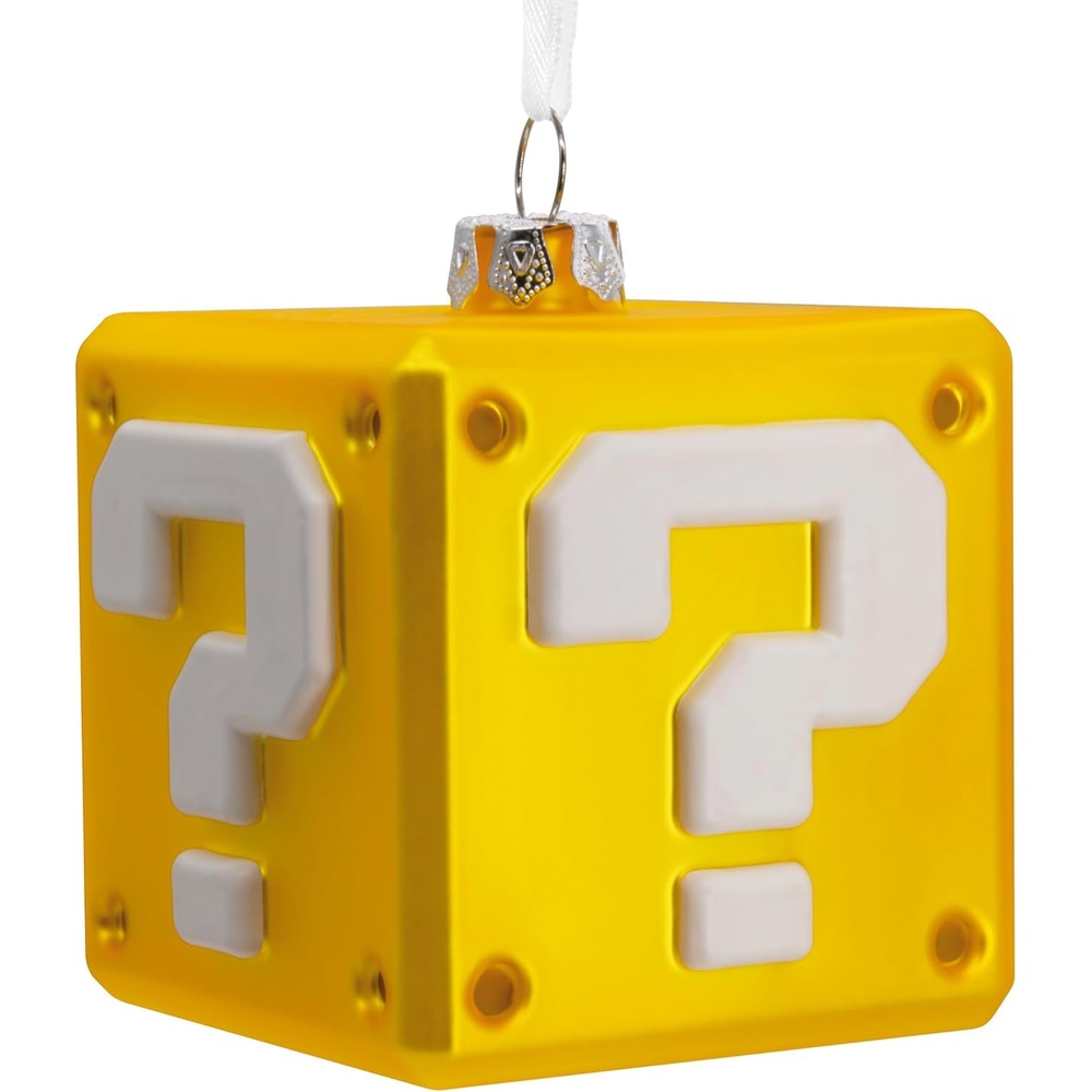 image:imageHallmark Nintendo Super Mario Question Block Christmas Ornament Blown Glass